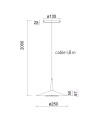 ORION * COLGANTE LED NEGRO/CUERO  1L*8W 3000K